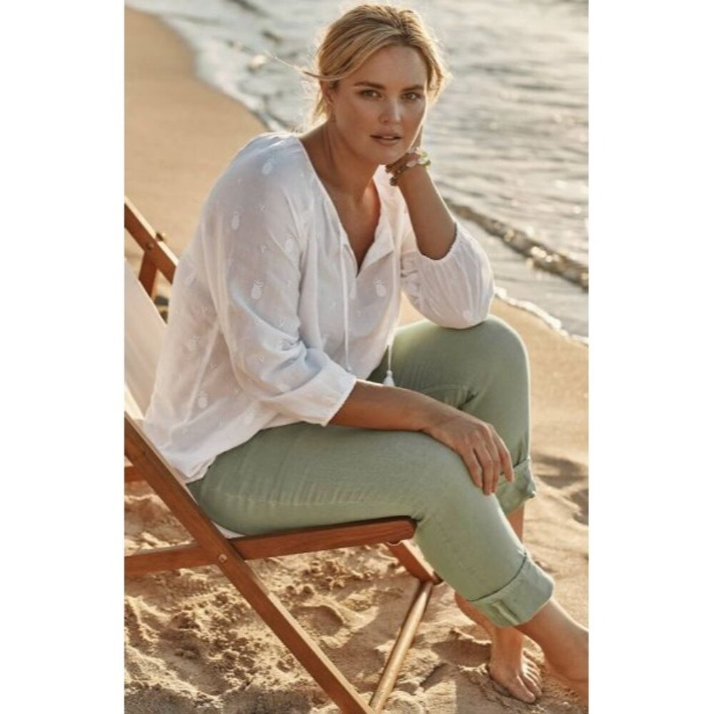 J. Jill Denim NWT Women's High Rise Cropped Denim Jeans Light Seagrass Size 28W